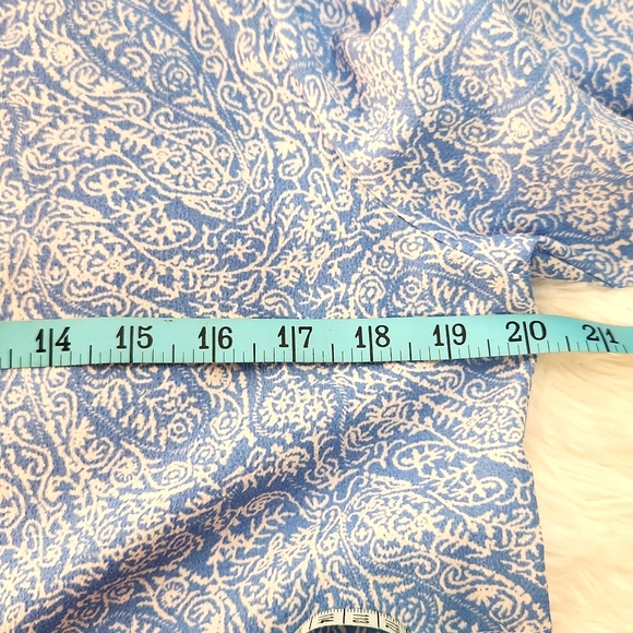 Calessa Red  White Blue Patterned Flowy Top - Picture 5 of 9